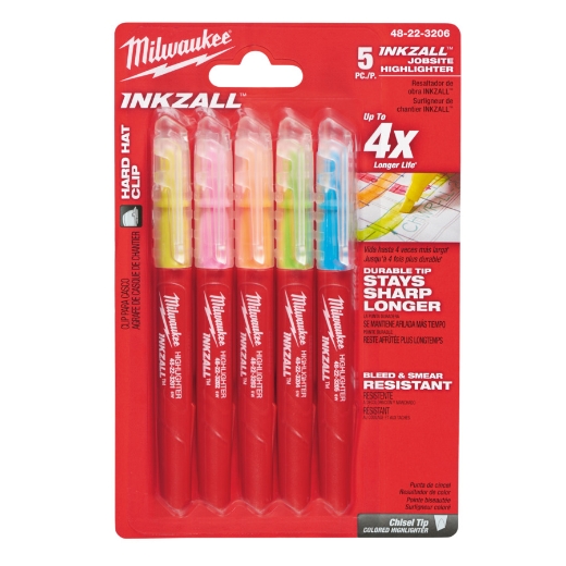 INKZALL Leuchtmarker Set 5-teilig blau, grün, gelb, orange, pinkVPE1, Verkaufseinheit  6 Basiseinheiten